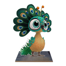 Load image into Gallery viewer, Wooden Desktop Diamond Art Kits Xmas Office Home Desktop Decor (Peacock)