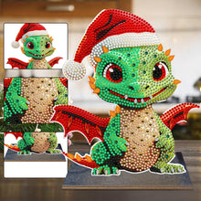 Load image into Gallery viewer, Wooden Desktop Diamond Art Kits Xmas Office Desktop Decor (Christmas Dragon #2)