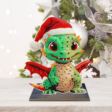 Load image into Gallery viewer, Wooden Desktop Diamond Art Kits Xmas Office Desktop Decor (Christmas Dragon #2)