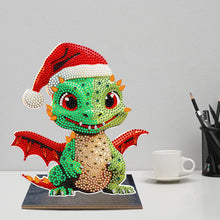 Load image into Gallery viewer, Wooden Desktop Diamond Art Kits Xmas Office Desktop Decor (Christmas Dragon #2)