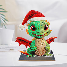 Load image into Gallery viewer, Wooden Desktop Diamond Art Kits Xmas Office Desktop Decor (Christmas Dragon #2)