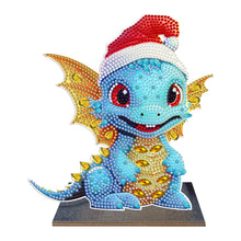 Load image into Gallery viewer, Wooden Desktop Diamond Art Kits Xmas Office Desktop Decor (Christmas Dragon #3)