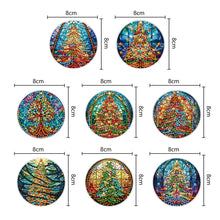Load image into Gallery viewer, 8 PCS Acrylic Christmas Tree Single-Sided DIY Diamond Painting Hanging Pendant