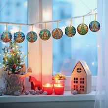 Load image into Gallery viewer, 8 PCS Acrylic Christmas Tree Single-Sided DIY Diamond Painting Hanging Pendant