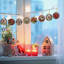Load image into Gallery viewer, 8 PCS Acrylic Christmas Tree Single-Sided DIY Diamond Painting Hanging Pendant