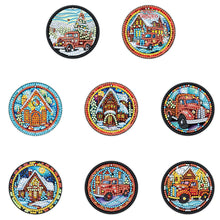 Load image into Gallery viewer, 8 PCS Acrylic Christmas Tree Single-Sided DIY Diamond Painting Hanging Pendant