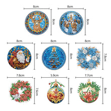 Load image into Gallery viewer, 8 PCS Acrylic Christmas Tree Single-Sided DIY Diamond Painting Hanging Pendant