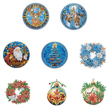 Load image into Gallery viewer, 8 PCS Acrylic Christmas Tree Single-Sided DIY Diamond Painting Hanging Pendant