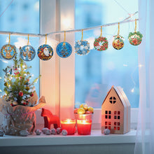Load image into Gallery viewer, 8 PCS Acrylic Christmas Tree Single-Sided DIY Diamond Painting Hanging Pendant