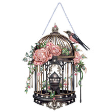 Load image into Gallery viewer, Acrylic Flower Birdcage Single-Sided DIY Diamond Painting Hanging Pendant (#1)