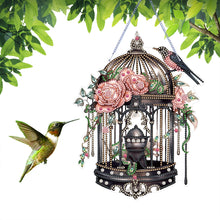 Load image into Gallery viewer, Acrylic Flower Birdcage Single-Sided DIY Diamond Painting Hanging Pendant (#1)