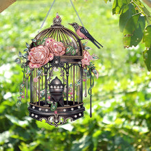 Load image into Gallery viewer, Acrylic Flower Birdcage Single-Sided DIY Diamond Painting Hanging Pendant (#1)