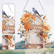 Load image into Gallery viewer, Acrylic Flower Birdcage Single-Sided DIY Diamond Painting Hanging Pendant (#3)