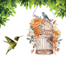 Load image into Gallery viewer, Acrylic Flower Birdcage Single-Sided DIY Diamond Painting Hanging Pendant (#3)