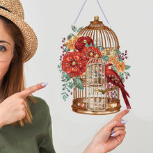 Load image into Gallery viewer, Acrylic Flower Birdcage Single-Sided DIY Diamond Painting Hanging Pendant (#4)