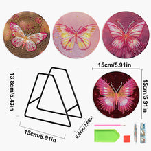 Load image into Gallery viewer, 4 PCS Acrylic Diamond Painted Placemats Tableware Mat (Fancy Butterfly)