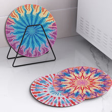 Load image into Gallery viewer, 4 PCS Acrylic Diamond Painted Placemats Tableware Mat with Holder (Fractal Art)