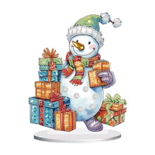 Load image into Gallery viewer, Diamond Painting Desktop Ornaments Kit for Office Desktop Decor(Gift Snowman #5)