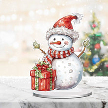 Load image into Gallery viewer, Diamond Painting Desktop Ornaments Kit for Office Desktop Decor (Happy Snowman)