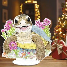 Load image into Gallery viewer, Round Diamond Painting Desktop Decor for Office Desktop Decor (Flowering Turtle)