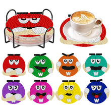 Load image into Gallery viewer, 8 PCS Wooden Diamond Painting Coasters Kits with Holder for Adult Kid (M Bean)