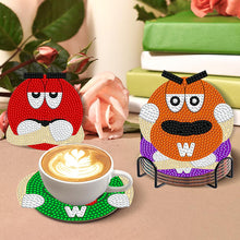 Load image into Gallery viewer, 8 PCS Wooden Diamond Painting Coasters Kits with Holder for Adult Kid (M Bean)