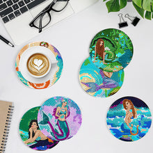 Load image into Gallery viewer, 8 PCS Wooden Diamond Painting Coasters Kits with Holder for Adult Kid (Mermaid)