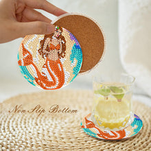 Load image into Gallery viewer, 8 PCS Wooden Diamond Painting Coasters Kits with Holder for Adult Kid (Mermaid)