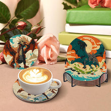 Load image into Gallery viewer, 8 PCS Wooden Diamond Painting Coasters Kits with Holder for Adult Kid (Dragon)