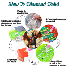 Load image into Gallery viewer, 8 PCS Wooden Diamond Painting Coasters Kits with Holder for Adult Kid (Dragon)