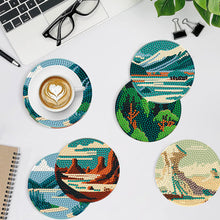 Load image into Gallery viewer, 8 PCS Wooden Diamond Painting Coasters Kits with Holder for Adult Kid(Landscape)
