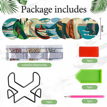 Load image into Gallery viewer, 8 PCS Wooden Diamond Painting Coasters Kits with Holder for Adult Kid(Landscape)