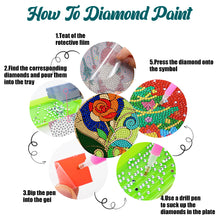 Load image into Gallery viewer, 8 PCS Wooden Diamond Painting Coasters Kits with Holder for Adult Kid (Flower)