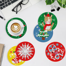 Load image into Gallery viewer, 8 PCS Wooden Diamond Painting Coasters with Holder for Adult Kid (Christmas #10)