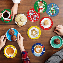 Load image into Gallery viewer, 8 PCS Wooden Diamond Painting Coasters with Holder for Adult Kid (Christmas #10)