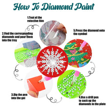 Load image into Gallery viewer, 8 PCS Wooden Diamond Painting Coasters with Holder for Adult Kid (Christmas #10)
