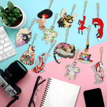 Load image into Gallery viewer, 12 PCS Fox Cat Double Sided Diamond Painting Keychain for Beginners Adults Kids