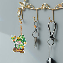 Load image into Gallery viewer, 12 PCS Gnome Double Sided Special Shape Diamond Painting Keychain Pendant(Green)