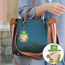 Load image into Gallery viewer, 12 PCS Gnome Double Sided Special Shape Diamond Painting Keychain Pendant(Green)