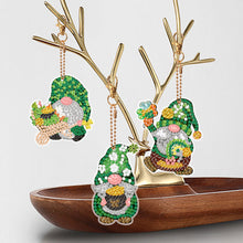 Load image into Gallery viewer, 12 PCS Gnome Double Sided Special Shape Diamond Painting Keychain Pendant(Green)