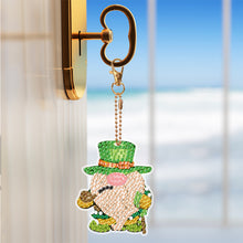 Load image into Gallery viewer, 12 PCS Gnome Double Sided Special Shape Diamond Painting Keychain Pendant(Green)
