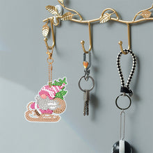 Load image into Gallery viewer, 12 PCS Gnome Double Sided Special Shape Diamond Painting Keychain Pendant (Pink)