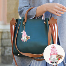 Load image into Gallery viewer, 12 PCS Gnome Double Sided Special Shape Diamond Painting Keychain Pendant (Pink)