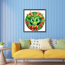 Load image into Gallery viewer, Diamond Painting - Partial Special Shaped - Green little dinosaur (30*30CM)