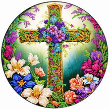 Load image into Gallery viewer, Diamond Painting - Partial Special Shaped - flower cross (30*30CM)