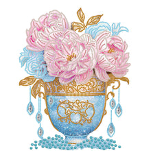 Load image into Gallery viewer, Diamond Painting - Partial Special Shaped - Pink blue vase (30*40CM)
