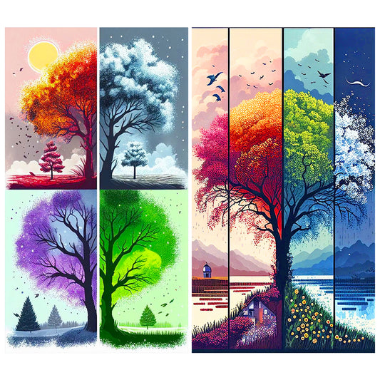 2pcs Diamond Painting Set - four seasons tree (40*70CM)
