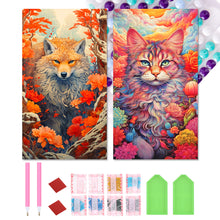 Load image into Gallery viewer, 2pcs Diamond Painting Set - cat and fox (40*70CM)