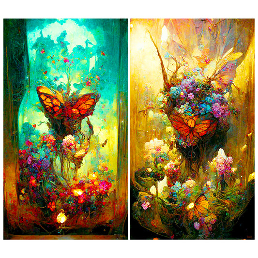 2pcs Diamond Painting Set - butterfly market area (40*70CM)