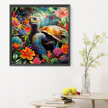 Load image into Gallery viewer, Diamond Painting - Full Round - tortoise and flower (30*30CM)